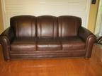 Brown leather couch