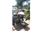 14 ft aluminum boat extra wide with tilt trailer 9.5 johnson motor