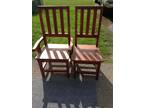 Rustic Solid Pine Dining Hutch +2 Chairs