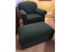Emerald Green Chair with Matching Ottoman