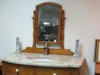 New Granite Vanity top, Sink, and Faucet on Antique Base