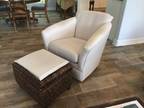 Swivel rocker w/storage ottoman