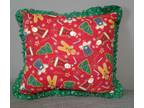 christmas design throw pillows with ruffels