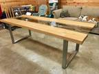 Live edge sinker cypress slab table