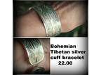 Bohemian tibetan silver cuff bracelet