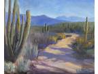 Desert Painting Oil Painting, Original Oil Organ saguaro Landscape 8x10 Whitney