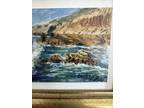 Tom Zyphers Acrylic Framed Painting Ocean Wave Beach