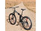 Zimtown 26" Folding Mountain Bike, Shimano 21 Speed MTB Bicycle for Adults, Blac