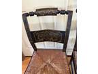 Antique Hitchcock Black & Gold Stenciled Chair with Rush Seat