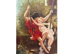 Girl On Swing Painting 20X24 - Original Oil On Canvas