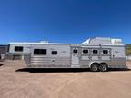2019 Platinum 4 Horse Side Load Gooseneck Trailer with 13' Livin 4 horses