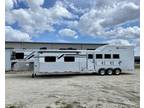 2025 SMC Laramie 4 Horse Side Load Gooseneck Trailer with 1 4 horses