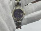 Vintage 1979 Ladies Rolex Datejust 6917 Two-Tone Oyster Band 26mm Lavender Dial