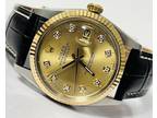 Rolex Datejust 36mm Ref 16013 Diamond Dial 2 Tone Quickset Wristwatch