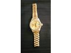 Ladies 18ct Yellow Gold Rolex DateJust Watch With A Diamond Disl And Diamond...