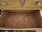 Vintage Dresser Drawers For Nursery, Home, Daycare, Paint/Yellow With Blue Lambs