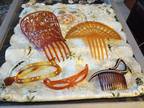 Late Victorian Hair Comb Celluloid Tortoiseshell Hair Accessories Lot Of 5