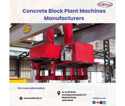 Concrete Block Plant Machines Manufacturers is a Other Services service in Hyderabad AP