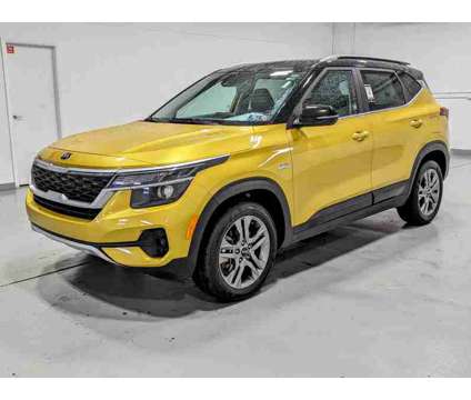 2021UsedKiaUsedSeltosUsedIVT AWD is a Black, Yellow 2021 Car for Sale in Greensburg PA