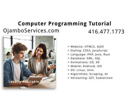 __+ Computer Programming Assistance (Java,HTML,PHP) +__ is a Private Instruction &amp; Tutoring service in Centreville ON