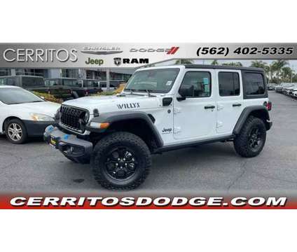 2024 Jeep Wrangler 4xe Willys is a White 2024 Jeep Wrangler Car for Sale in Cerritos CA