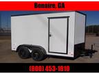 2024 Covered Wagon 7x12 White Blackout tandem axle trailer Electric P
