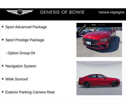2023 Genesis G70 3.3T AWD is a Red 2023 Sedan in Bowie MD