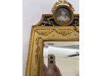 Antique French Estate Gilt Bronze Blue Guillouche Enamel Ornate Portrait Mirror