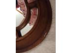 VINTAGE SET 2 Brown CANDLE WALL SCONCE MIRROR Faux Wood HOLLYWOOD REGENCY MCM