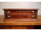 Antique 2 Drawer Walnut Spool Cabinet Merrick’s Six Cord Vintage Apothecary