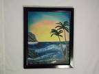 Oil Painting Original Art Sunrise Seascape Framed Wall Decor
