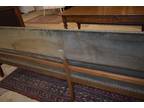 Antique RailRoad Station Large Green Upholstered Wood Bench