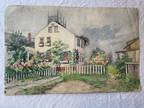 TWO ca. 1900 NANTUCKET WATERCOLOR PAINTINGS J.D. HUNTING ART COLONY & F.C. CLARK