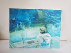 Original Blue Marlin Fishing Tournament Painting on Canvas By Caren Stevens 8x10