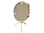 Vintage-style: Sigura Italian Tabletop Mirror - White Metal Floral