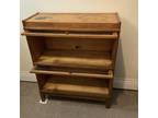 Vintage Antique 2 Shelf Oak Barrister Bookcase Stackable W/ Base And Top