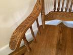 Vintage Custom Carved Red Tiger Oak Chair