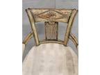 Antique French Louis XVI Painted Fauteuil Chairs - a Pair