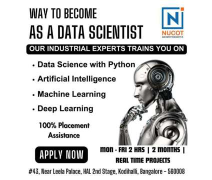 Nucot training in Data Science with Python, AI &amp; ML is a Private Instruction &amp; Tutoring service in Bangalore KA