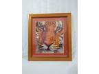 Large, finished, Framed, Tiger diamond art painting.