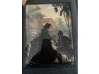 Vtg Silouhette Reverse Painting With Convex Glass, Courting Couple