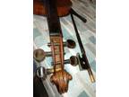 Antique 4/4 Violin Body W/Some Parts - Made in Germany w/ Bow