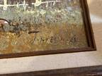Vintage Canvas Painting Landscape Farm Barn Signed 10” X 8” Framed