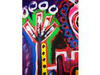 Basquiat Style 24"x36" Original Painting on Canvas_Big, and Bold, and Bombastic!