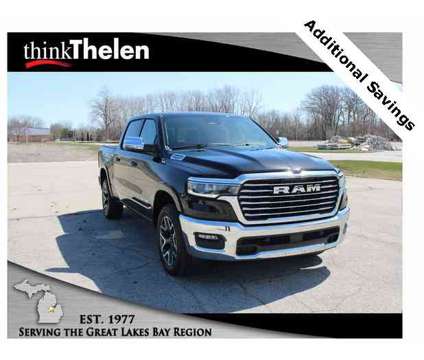 2025 Ram 1500 Laramie is a Black 2025 RAM 1500 Model Laramie Truck in Bay City MI