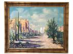 XL Vintage 1961 MID-CENTURY Original OIL PAINTING Desert LANDSCAPE Southwest ART