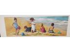 Original Pastel Painting By Gail Higginbotham Kids " At The Beach"