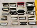 20 Vintage Hohner Marine Band & other Harmonicas # 1896 Germany + 4 empty cases
