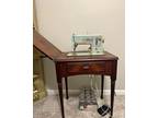 Vintage mint Singer Sewing Machine with Cabinet