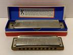 M. Hohner Marine Band No. 364 Germany Key of C 12 & 10 Hole Harmonicas with Box